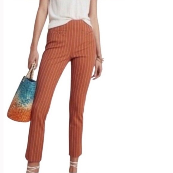 Anthropologie Essential Slim Striped Ankle trousers | Size 4 - Picture 2 of 9